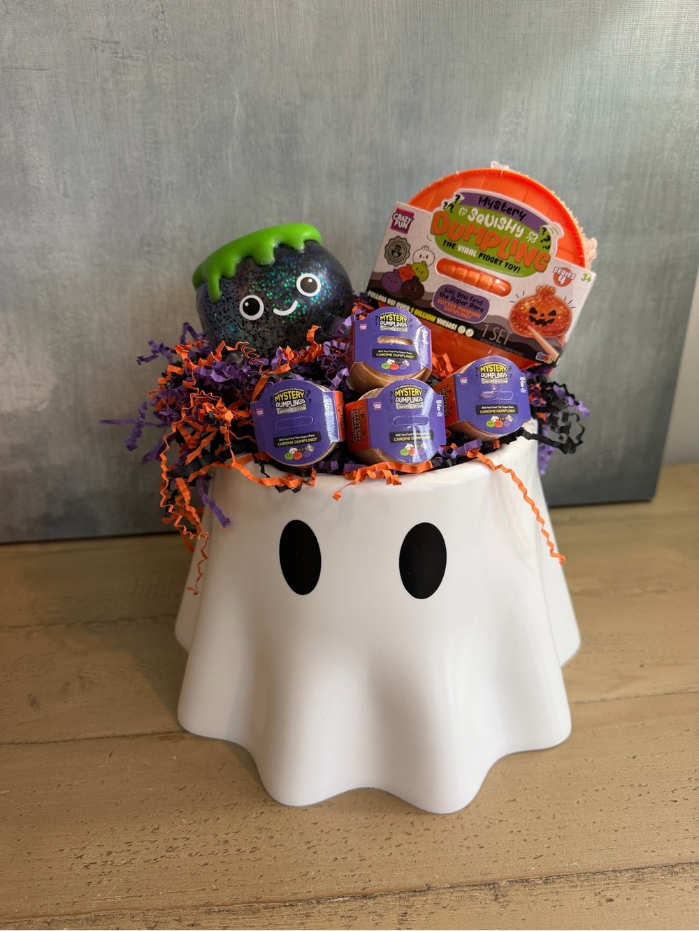 RMS Mystery Dumpling & Halloween Squishy Boo Basket